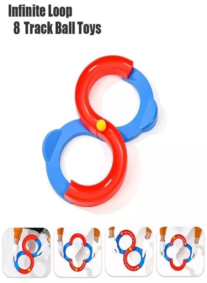 ADKD 8 Shape Infinite Loop Interaction Balancing Track Toy Creative Track with 2 Bouncing Balls for Kids,Best Hand-Eye Coordination Developing Indoor Game for Kids-Multicolor (Pack of 1) - Image 3